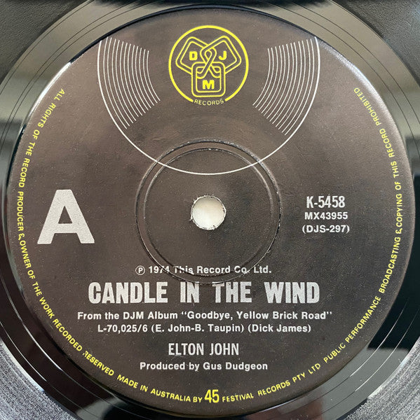 Elton John : Candle In The Wind (7", Single)