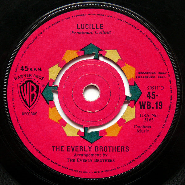 The Everly Brothers* : Lucille / So Sad (To Watch Good Love Go Bad) (7", Single)