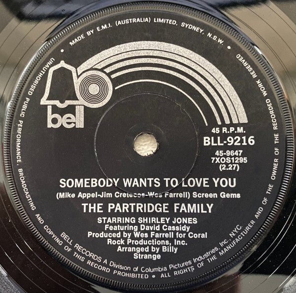 The Partridge Family : I Think I Love You (7", Single, Mono)