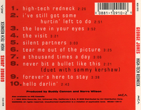 George Jones (2) : High-Tech Redneck (CD, Album)