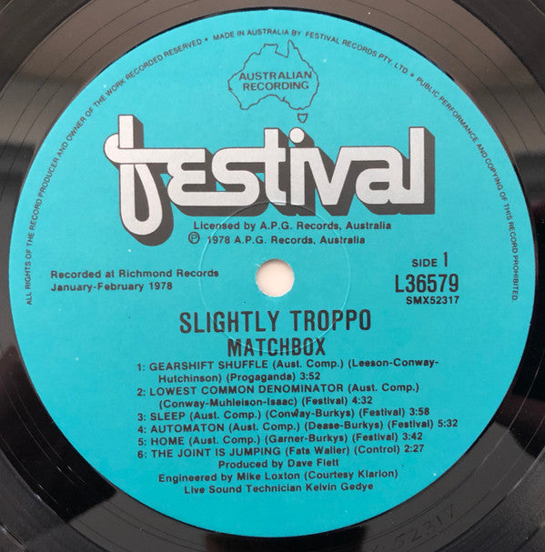 Matchbox* : Slightly Troppo (LP, Album)