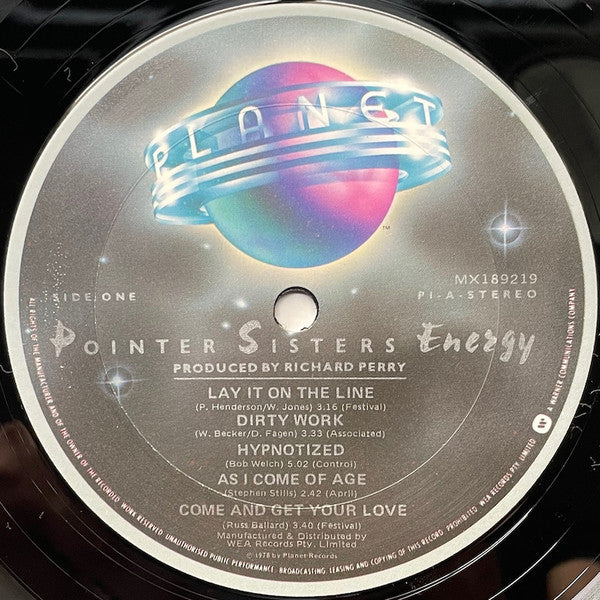 Pointer Sisters : Energy (LP, Album)