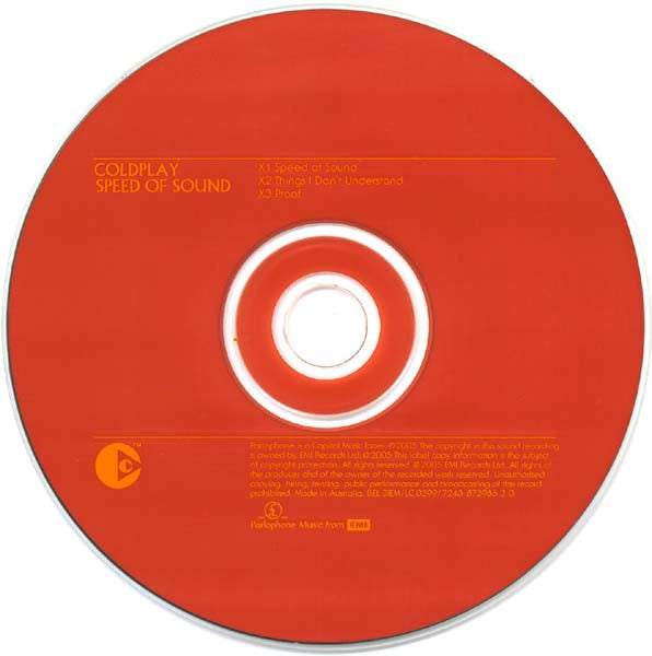 Coldplay : Speed Of Sound (CD, Single, Copy Prot., Dig)