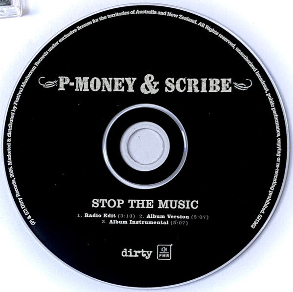P-Money And Scribe (2) : Stop The Music (CD, Single)