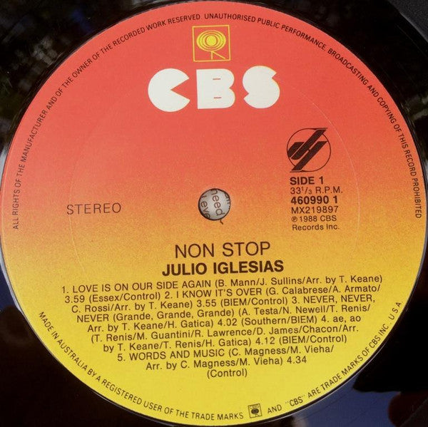 Julio Iglesias : Non Stop (LP, Album)