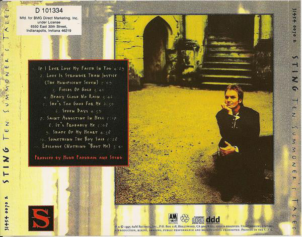 Sting : Ten Summoner's Tales (CD, Album, Club)
