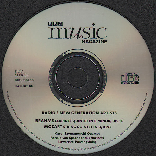 Brahms* & Mozart* - Karol Szymanowski Quartet* : Quintets (CD, Album)