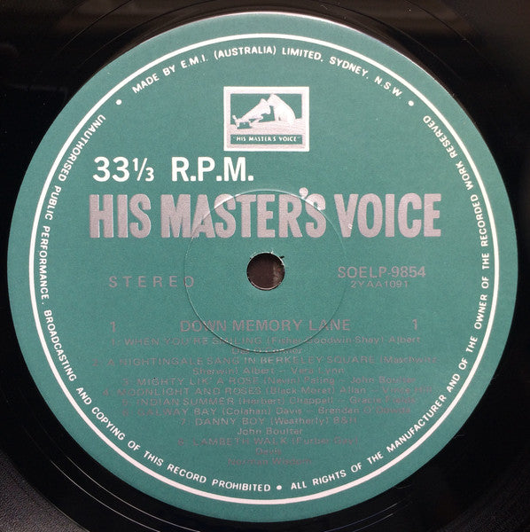 Various : Down Memory Lane (LP, Comp)