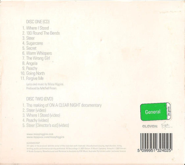 Missy Higgins : On A Clear Night (CD, Album + DVD-V + Ltd, Tou)