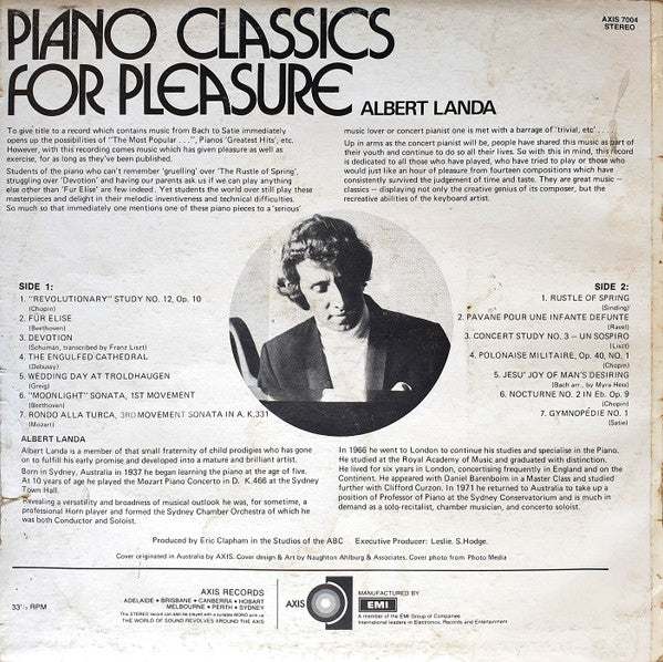 Albert Landa : Piano Classics For Pleasure (LP)