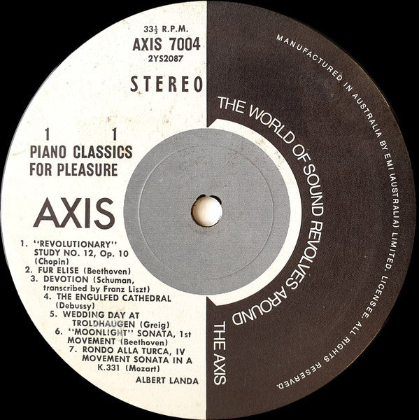 Albert Landa : Piano Classics For Pleasure (LP)