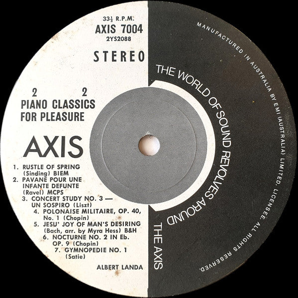 Albert Landa : Piano Classics For Pleasure (LP)