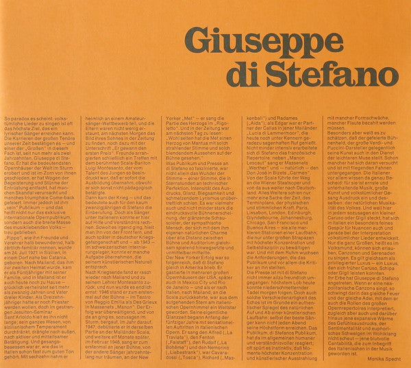 Giuseppe di Stefano : » O Sole Mio « (Beliebte Neapolitanische Lieder, Serenaden Und Canzonen) (2xLP + Box, Comp)