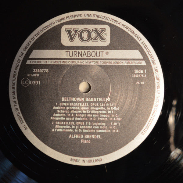 Beethoven* - Alfred Brendel : Bagatelles (LP)