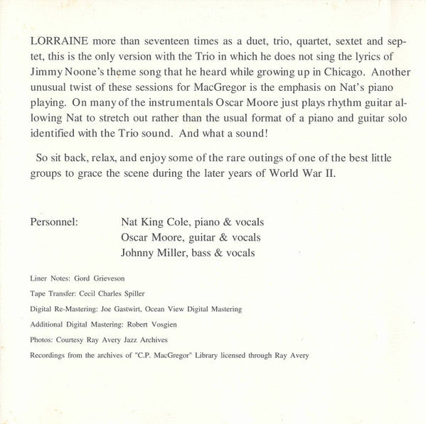 Nat King Cole : The Trio Recordings Vol. 2 (CD, Comp, Mono)