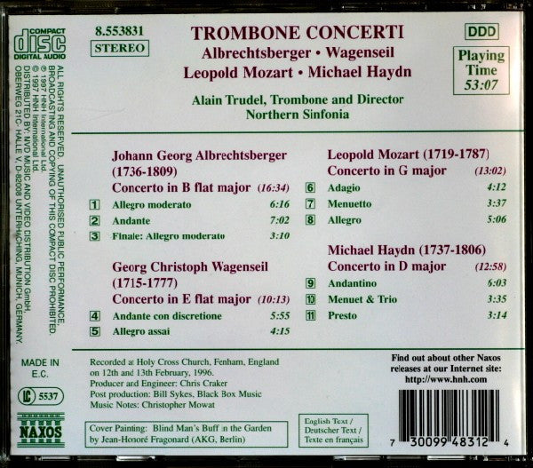 Albrechtsberger*, Wagenseil*, Leopold Mozart, Michael Haydn, Northern Sinfonia, Alain Trudel : Trombone Concerti (CD, Album)