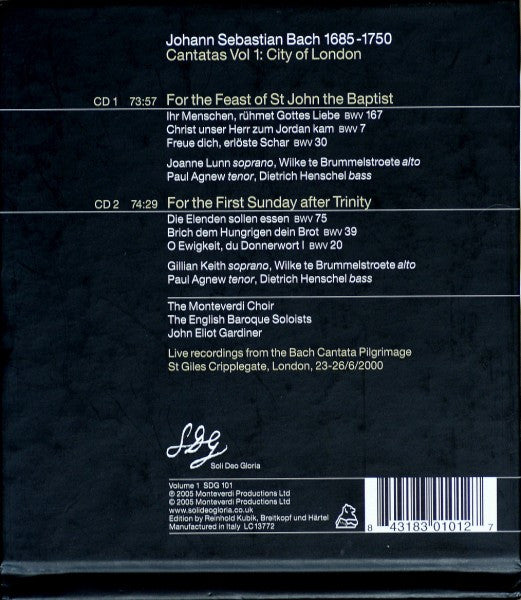 Bach* - Gardiner* : Cantatas Vol. 1: City Of London (2xCD, Album)