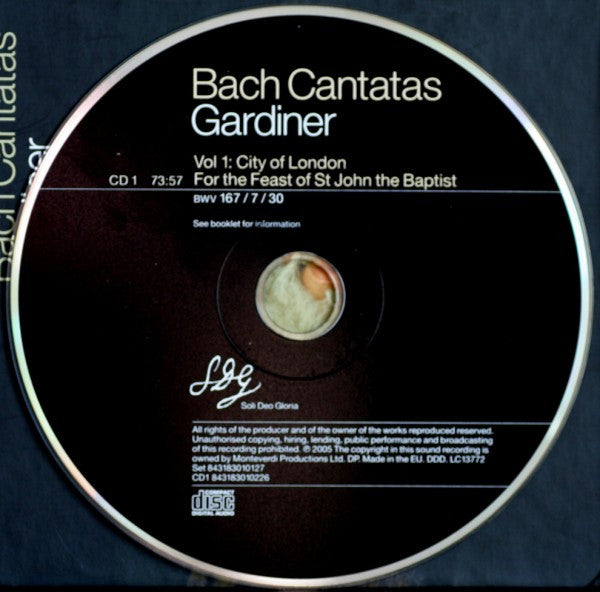 Bach* - Gardiner* : Cantatas Vol. 1: City Of London (2xCD, Album)