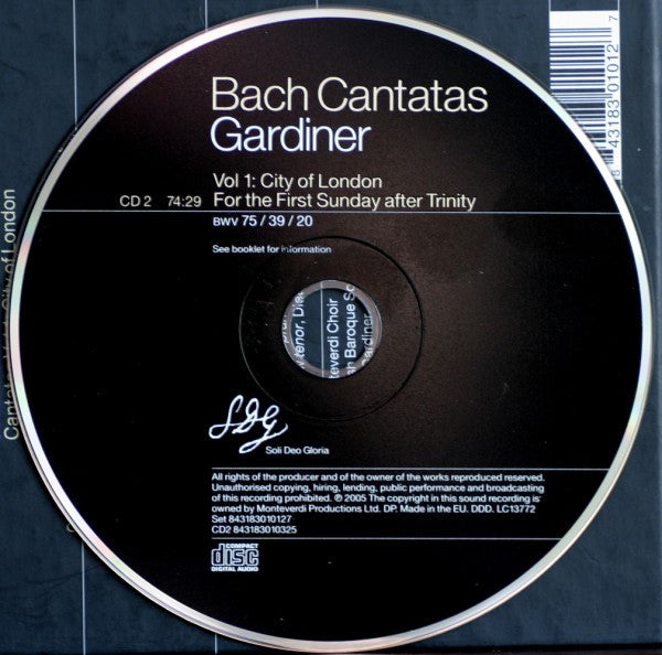 Bach* - Gardiner* : Cantatas Vol. 1: City Of London (2xCD, Album)