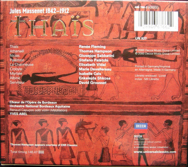 Massenet* - Renée Fleming, Thomas Hampson, Giuseppe Sabbatini, Orchestre National Bordeaux Aquitaine, Yves Abel : Thaïs (2xCD, Album + Box, Sli)