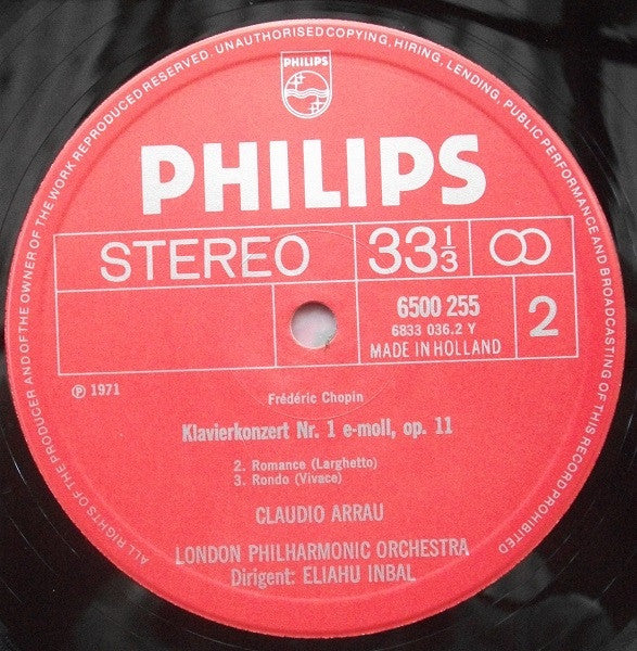 Chopin*, Claudio Arrau, London Philharmonic Orchestra, Eliahu Inbal : The Complete Works For Piano And Orchestra (3xLP + Box, Comp)