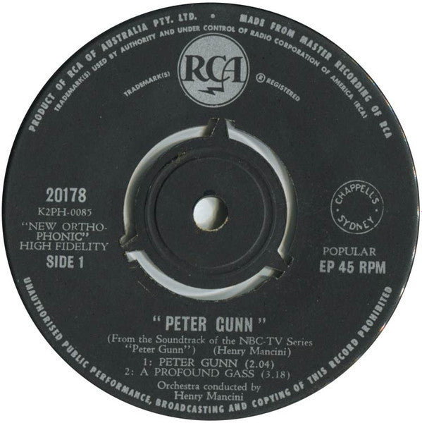 Henry Mancini : The Music From Peter Gunn (7", EP, Mon)