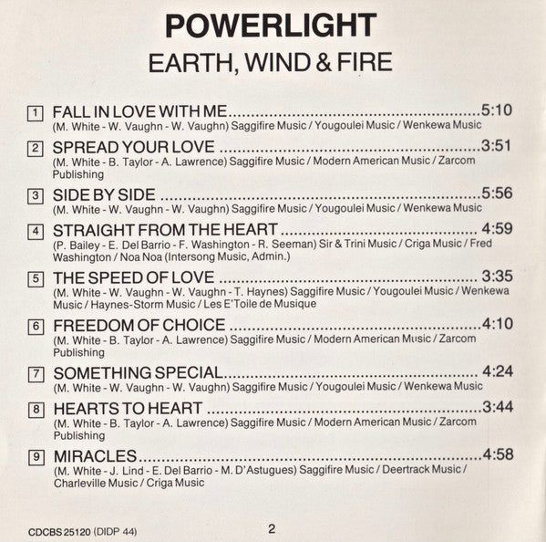 Earth, Wind & Fire : Powerlight (CD, Album)