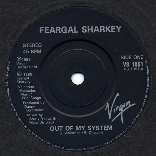 Feargal Sharkey : Out Of My System (7")