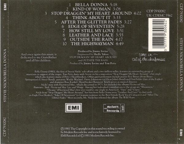 Stevie Nicks : Bella Donna (CD, Album, RE)