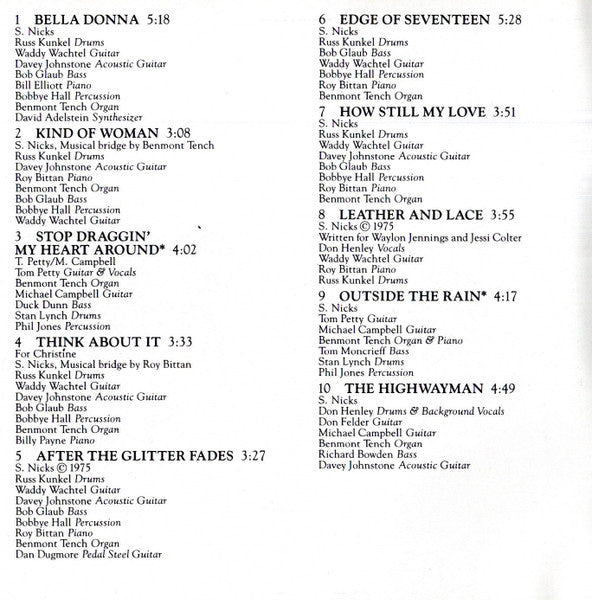 Stevie Nicks : Bella Donna (CD, Album, RE)