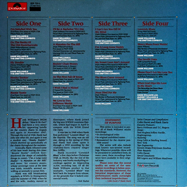 Hank Williams : Lovesick Blues : August 1947 - December 1948 ; Volume II (2xLP, Comp)