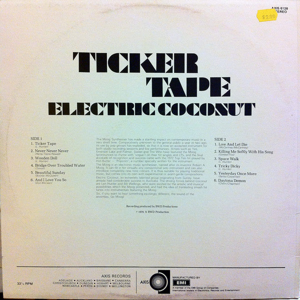 Electric Coconut : Ticker Tape (LP, Album)