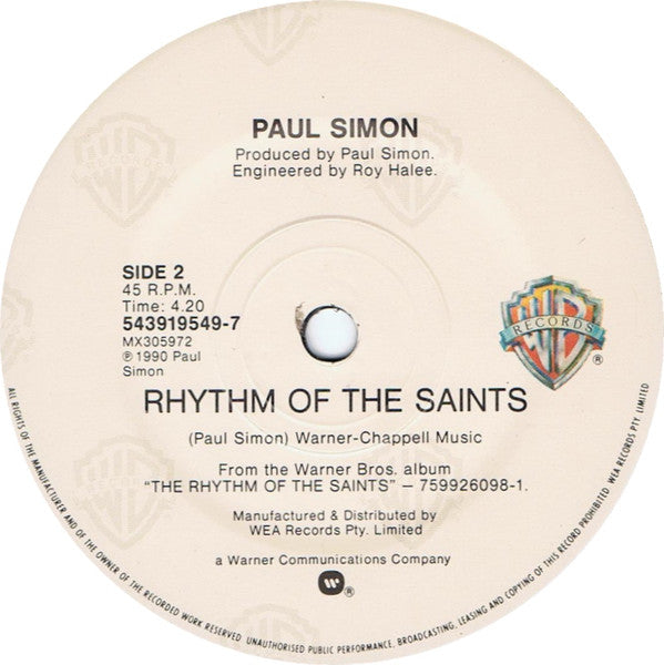 Paul Simon : The Obvious Child (7", Single)