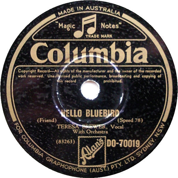 Teresa Brewer : Till I Waltz Again With You / Hello Bluebird (Shellac, 10")