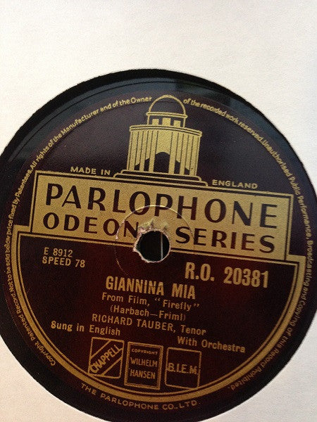 Richard Tauber : Giannina Mia / My Gypsy Dream Girl (Shellac, 10", RP)