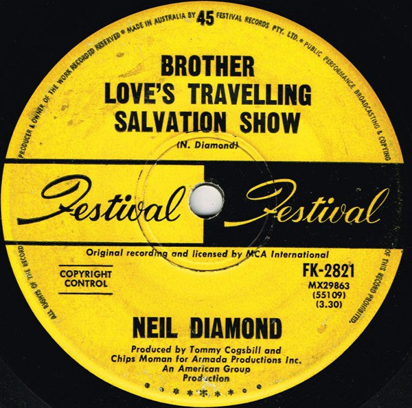 Neil Diamond : Brother Love's Travelling Salvation Show (7")