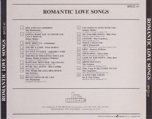 Various : Romantic Love Songs (CD, Comp)