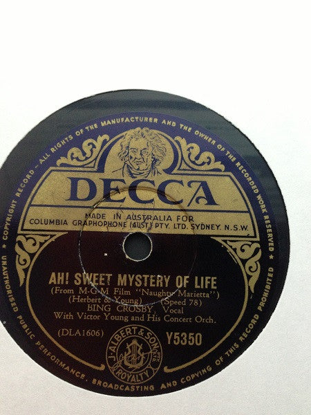 Bing Crosby : Ah! Sweet Mystery Of Life / I'm Falling In Love With Someone (Shellac, 10", RP)