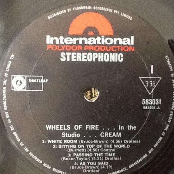 Cream (2) : Wheels Of Fire (2xLP, Album)