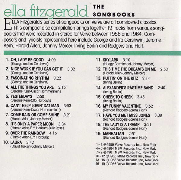 Ella Fitzgerald : The Songbooks (CD, Comp, RE)