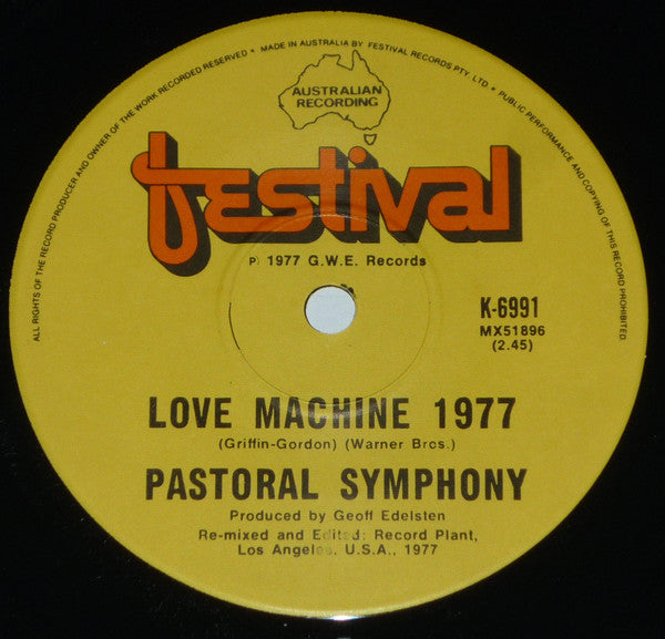 Pastoral Symphony : Love Machine 1977 (7")