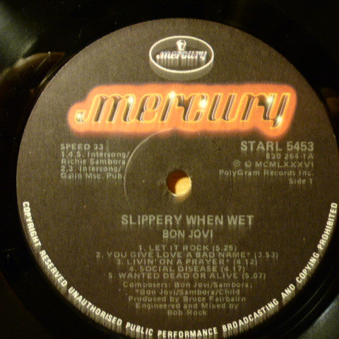 Bon Jovi : Slippery When Wet (LP, Album)