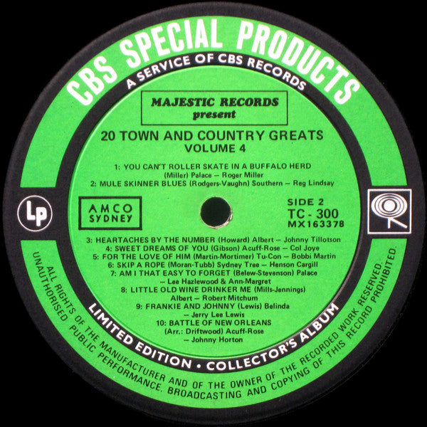 Various : 20 Town And Country Greats Volume 4 (LP, Comp, Ltd)