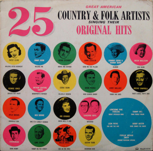Various : 25 Great American Country & Folk Artists Singing Their Famous Original Hits (LP, Comp)