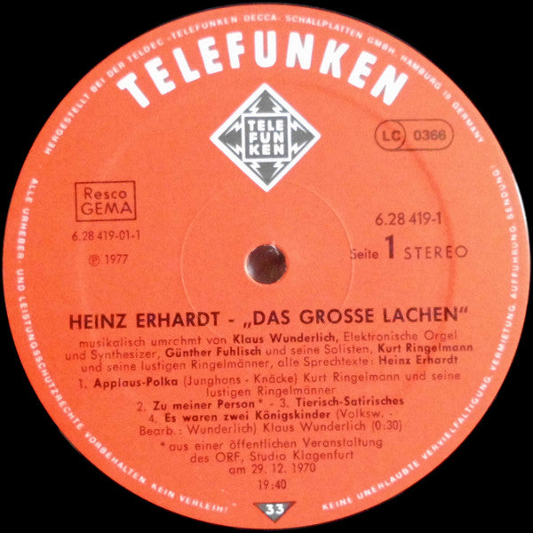 Heinz Erhardt : Das Grosse Lachen (2xLP, Album)