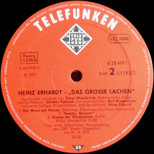 Heinz Erhardt : Das Grosse Lachen (2xLP, Album)