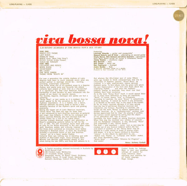 Laurindo Almeida And The Bossa Nova All Stars* : Viva Bossa Nova! (LP, Album, Club)