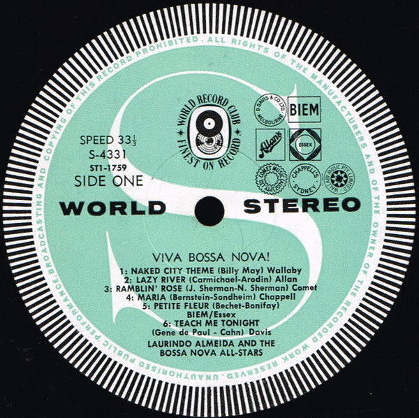 Laurindo Almeida And The Bossa Nova All Stars* : Viva Bossa Nova! (LP, Album, Club)