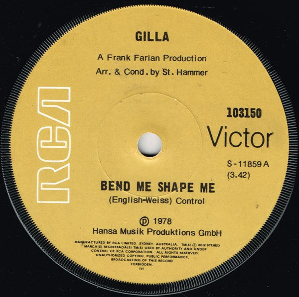 Gilla : Bend Me Shape Me (7")