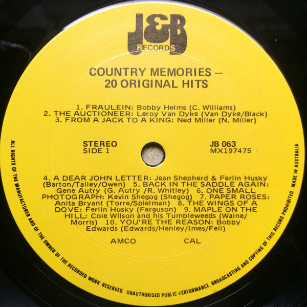 Various : Country Memories (LP, Comp)